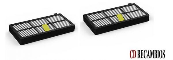 JUEGO DE FILTROS (2 UNIDADES) COMPATIBLES CON IROBOT ROOMBA. PARA TODOS LOS MODELOS DE LA SERIE 800/900. PRODUCTO CD RECAMBIOS