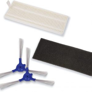 Kit 2 Filtros y 2 Cepillos para Rowenta Explorer Serie 40 y 20 ZR720002 2 Cepillos laterales y 2 Filtros con Filtro Allergy Care para robot Explorer Serie 40 y 20