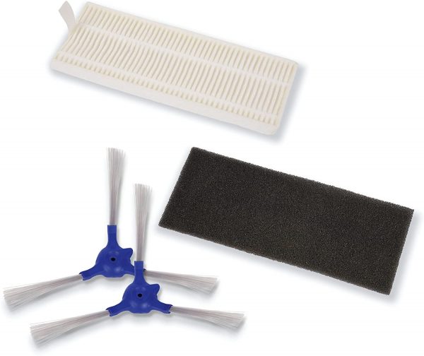 Kit 2 Filtros y 2 Cepillos para Rowenta Explorer Serie 40 y 20 ZR720002 2 Cepillos laterales y 2 Filtros con Filtro Allergy Care para robot Explorer Serie 40 y 20