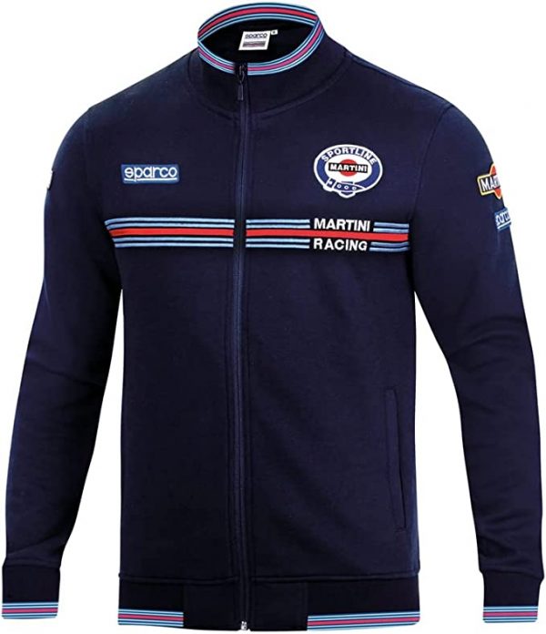 SUDADERA CON CREMALLERA SPARCO COLECCION MARTINI RACING AZUL MARINO UNOSEX ADULTO