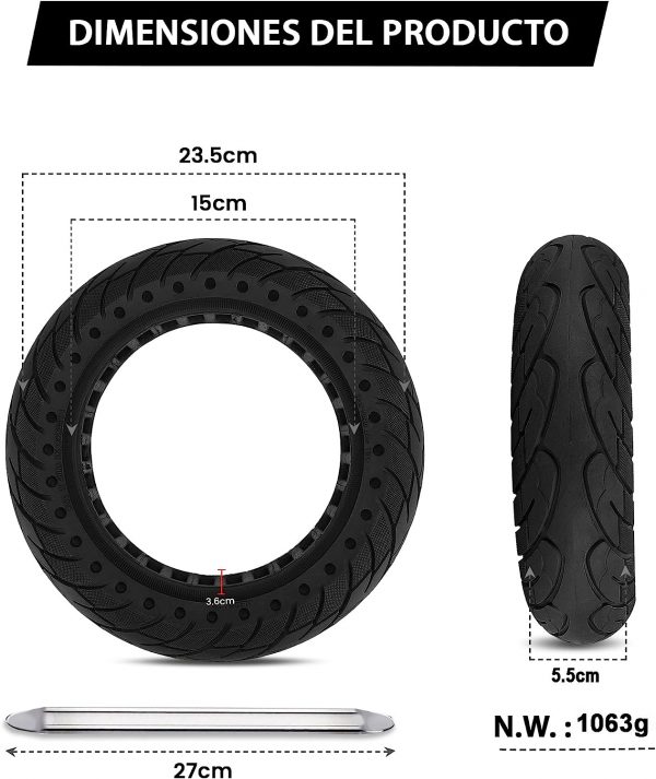 Rueda maciza para patinete Sparco Max S2 10Pulgadas (10x2.125)