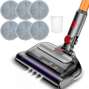 Cepillo compatible CD con Dyson V7 V8 V10 V11 V15 con cabezal de escoba eléctrico para barrer y fregar húmedo