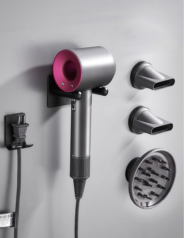Soporte de Pared Compatible con Secador Dyson Supersonic™ – Aluminio con Espacio para 3 Boquillas y Enrollacables - Imagen 3