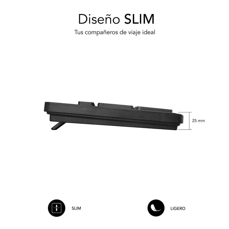 Subblim Teclado Business Slim Silencioso con Cable USB - Diseño Ergonomico y Teclas Planas de Bajo Perfil - Resistente a Derrames - Pulsaciones Silenciosas - Color Negro - Imagen 4