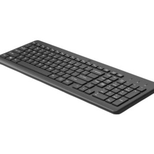 HP 225 Teclado Inalambrico 2.4GHz - 12 Atajos Fn Integrados - Indicadores LED Bloq Num, Bloq Mayus y Bateria - Autonomia hasta 16 Meses - Color Negro