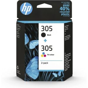 Paquete de 2 cartuchos de tinta original HP 305 tricolor / negro