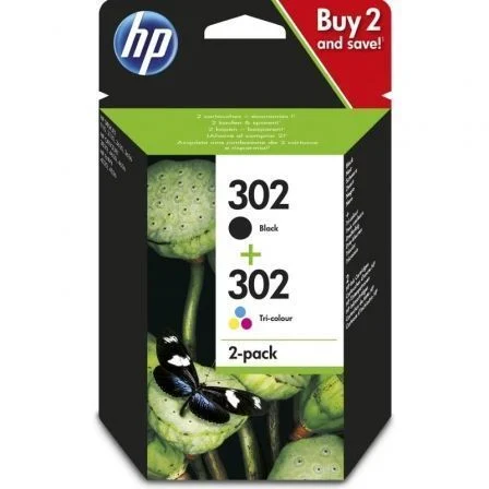 HP 302 Original Pack de 2 Negro|Tricolor | Cartucho de Tinta X4D37AE