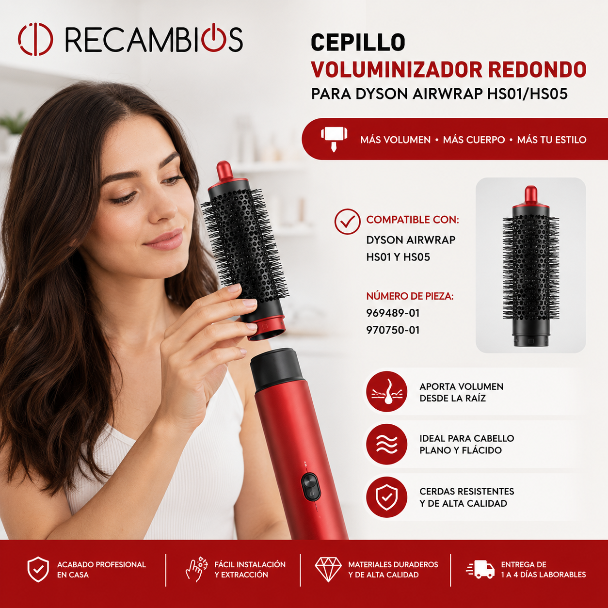 Rizador Automático de 30 mm Compatible para Dyson Airwrap - Imagen 3